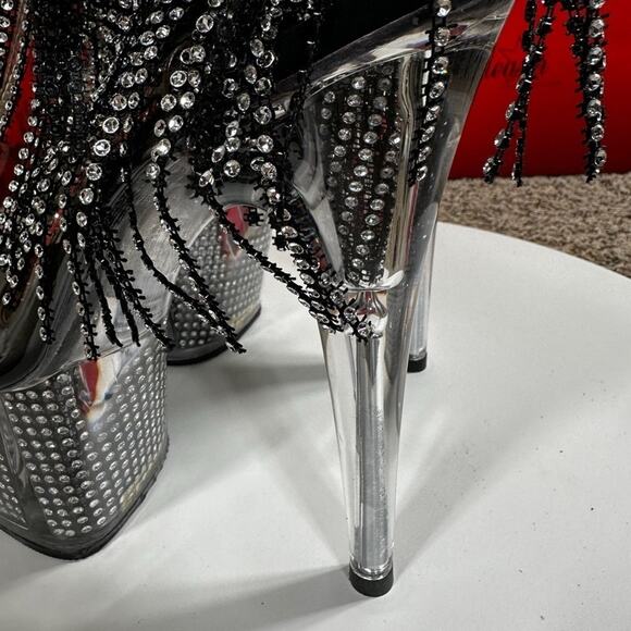 Adore-1017SRS Black Rhinestone Fringe Bootie $110 - Picture 16 of 16